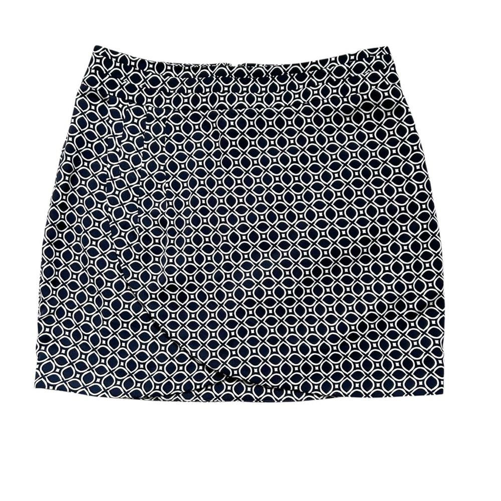 New Banana Republic Factory Navy & White Mini Skirt Abstract Playful Prints